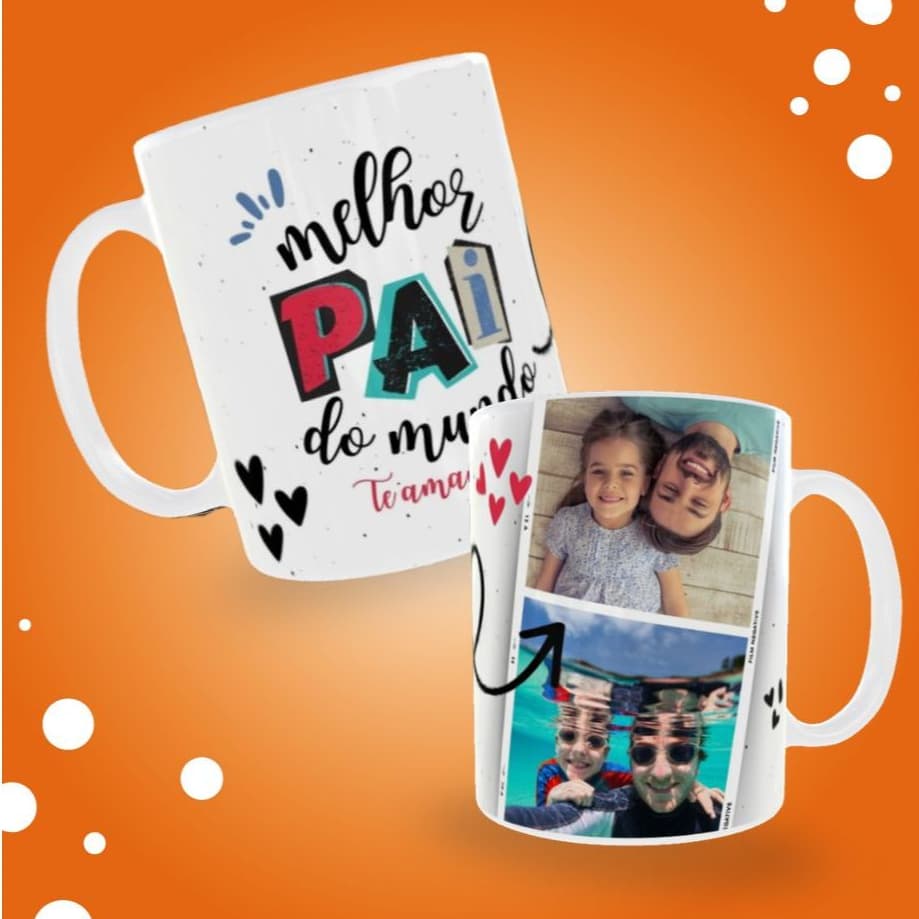 Caneca Branca de Porcelana personalizada | Dia dos pais