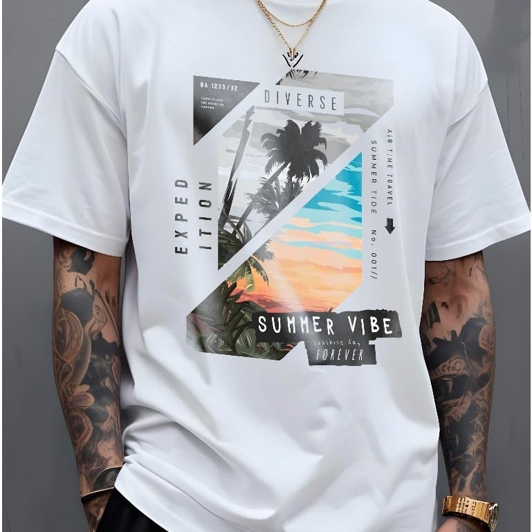 Camiseta Masculina Camisa Diverse Surf Camisa Manfinity Verão 100% Algodão Premium StreetWear