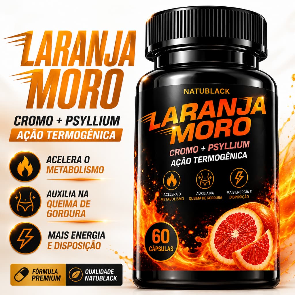 Laranja Moro ORIGINAL + Cromo + Psyllium Ação Termogênica - ENTREGA RÁPIDA