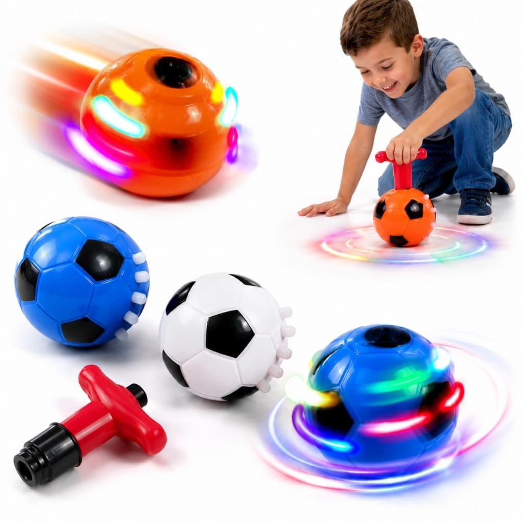 Kit 2 Pião Sonoro Luminoso Led Brinquedo Lançador Infantil