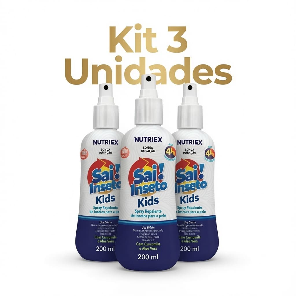 Spray Repelente Insetos Sai Inseto Family  Kids 4Hrs 200ml Nutriex - Kit C/3