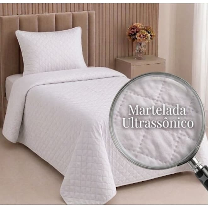 Jogo De Cama Colcha Cobre Leito KIT 2 Peças Solteiro Premium Varias Cores Matelado