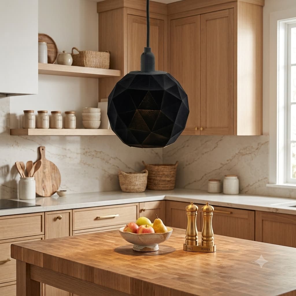 Luminária Pendente de Teto Globo Low Poly Lustre Decorativo Lâmpada E27