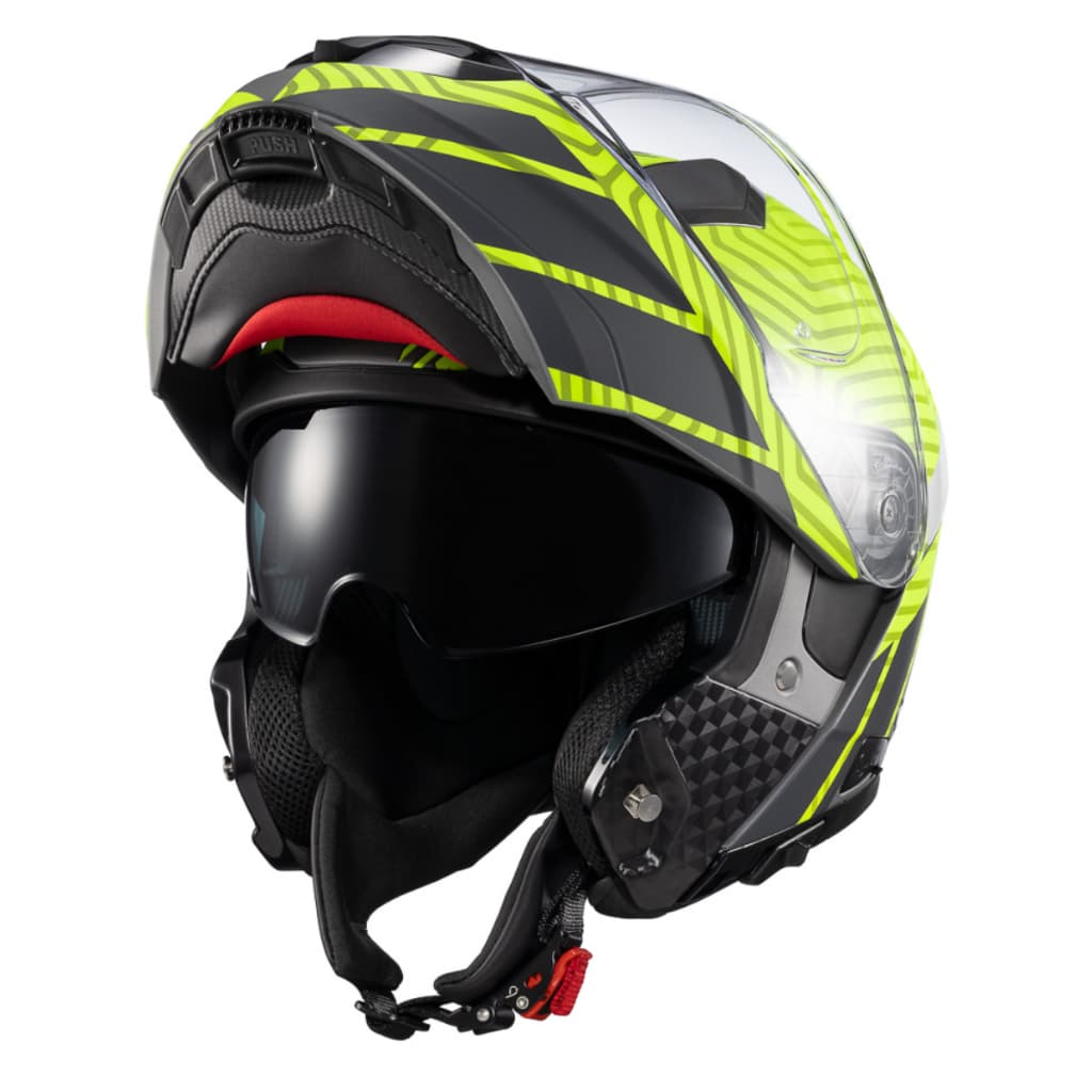 Capacete Texx Kratos Cyber Cinza Verde Fosco Escamoteável Articulado Capacete Moto Touring Original