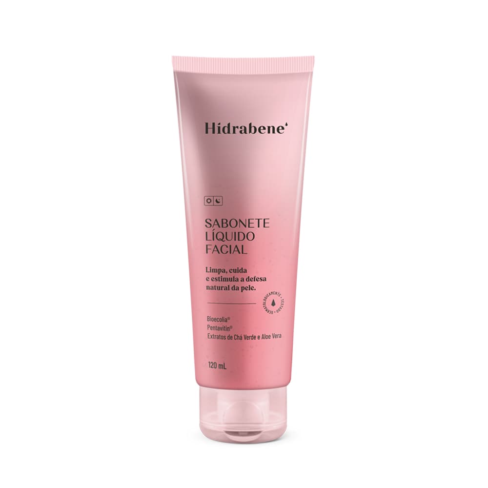 Sabonete Líquido Facial Hidrabene 120ml Chá Verde Aloe Vera Limpeza Hidratante