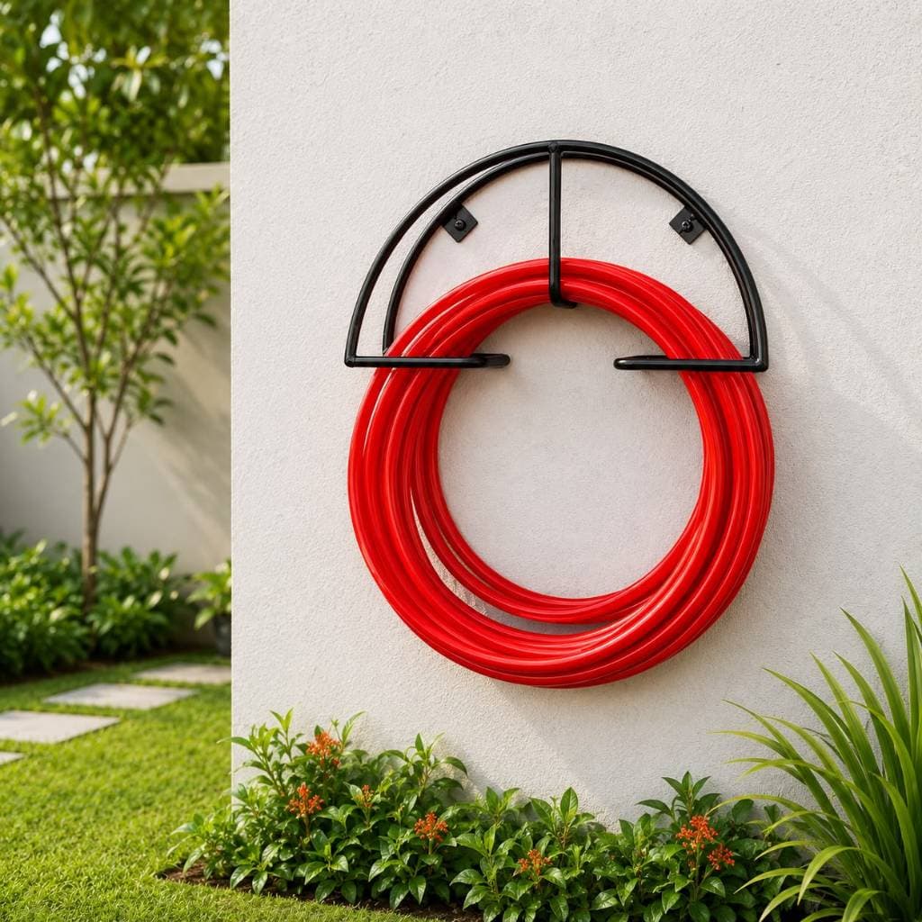 Suporte Enrolador De Mangueira Em Aço Carbono Para Organização E Fixação Na Parede Suporte Mangueira de Jardim