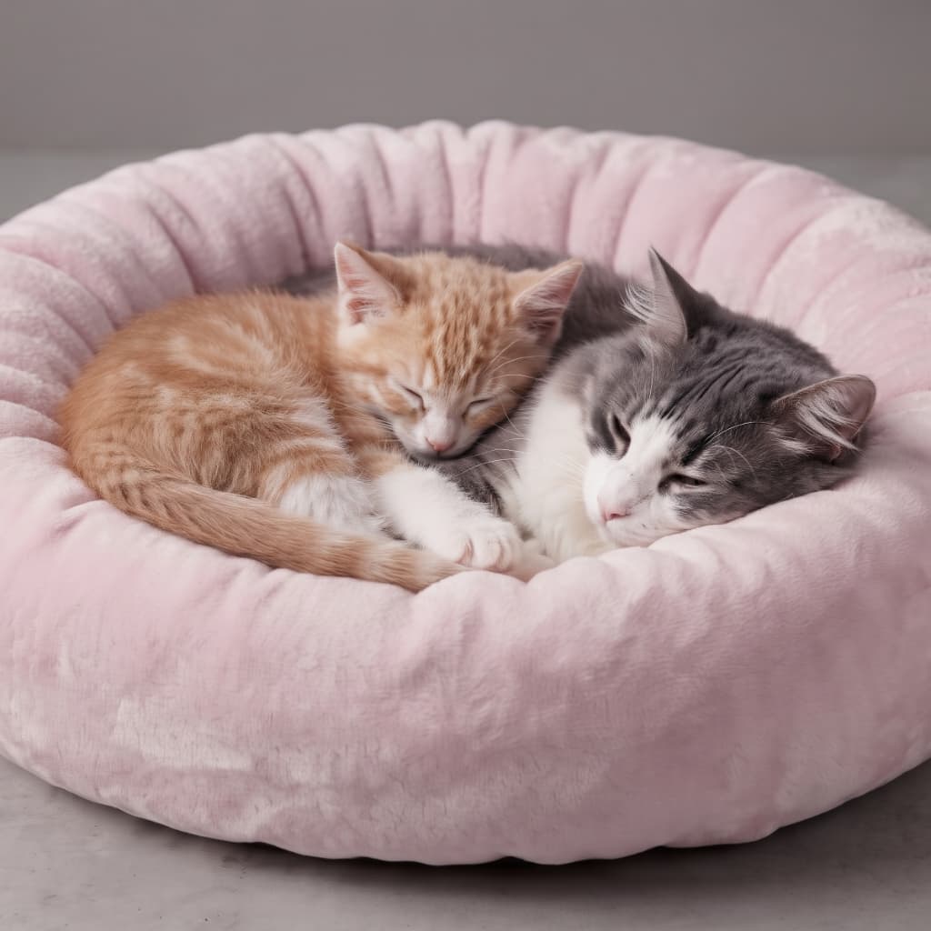 Cama Pet Ninho Rosinha Redonda Plush Premium Com Almofada Removível Para Cães E Gatos Pequenos