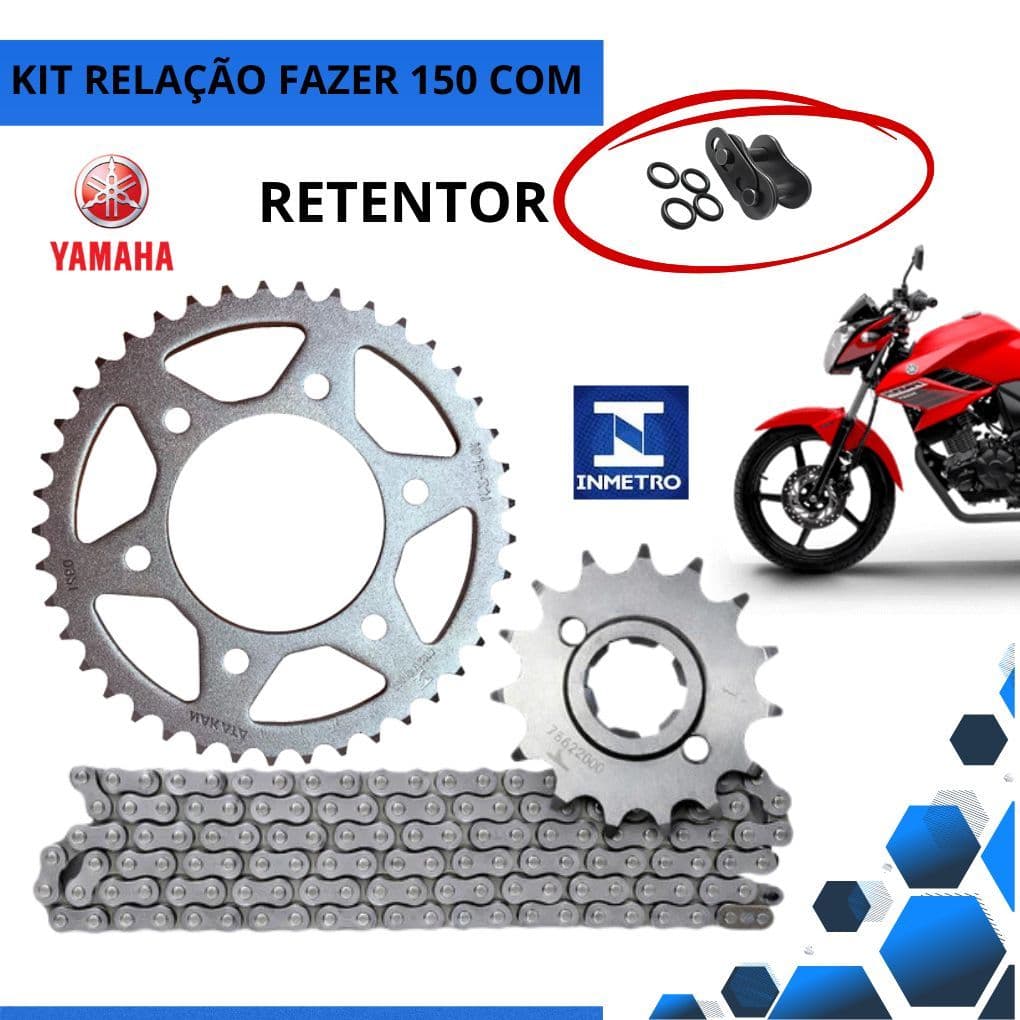 Kit Relação Transmissão Tração Fazer 150 Factor 150 Corrente com Retentor 2013 a 2026