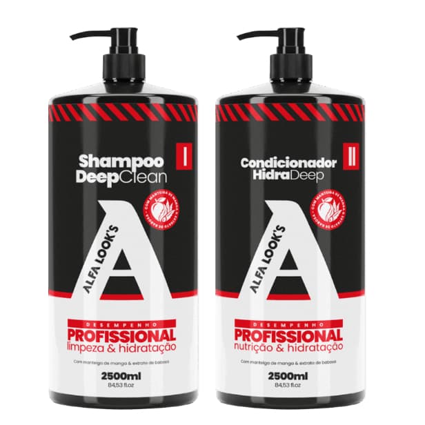 KIT SHAMPOO + CONDICIONADOR DEEPCLEAN ALFA LOOK’S 2,5L