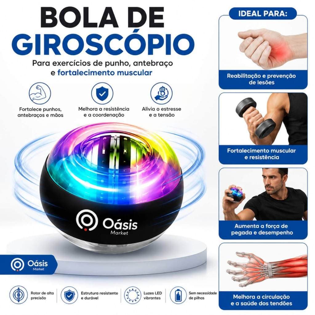 Bola Giroscópio Fortalecedor Muscular Punho Antebraço
