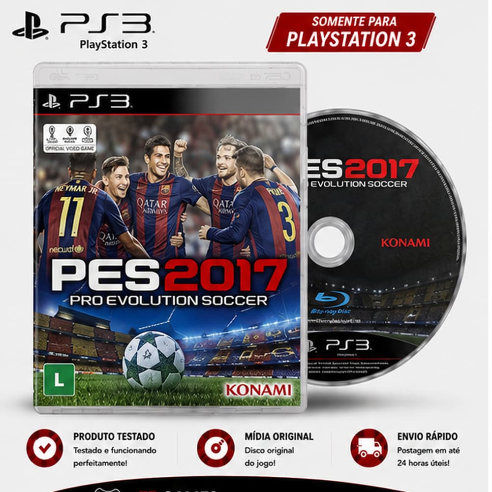 Jogo Pro Evolution Soccer 2017 Pes Midia Fisica Original Sony Ps3 Playstation 3
