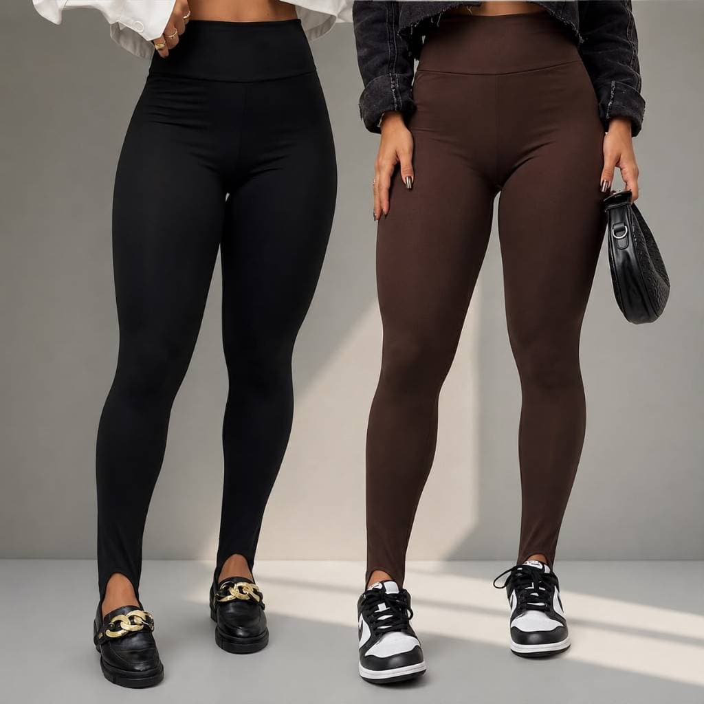 Calça Legging Pezinho Feminina Peluciada Flanelada Grossa Cintura Alta Confortável Para Inverno