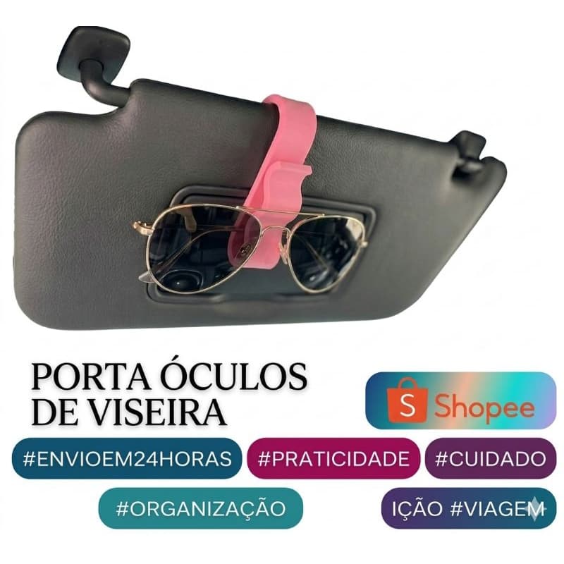 kit 2 clips Suporte para Óculos carro quebra sol veicular / oculos carro quebra sol Universal resistente prático