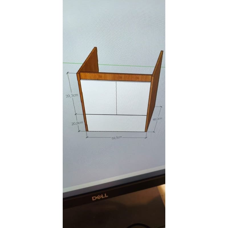 Gabinete Baixo Pia MDF Resistente Água Personalizado Branco e Freijó