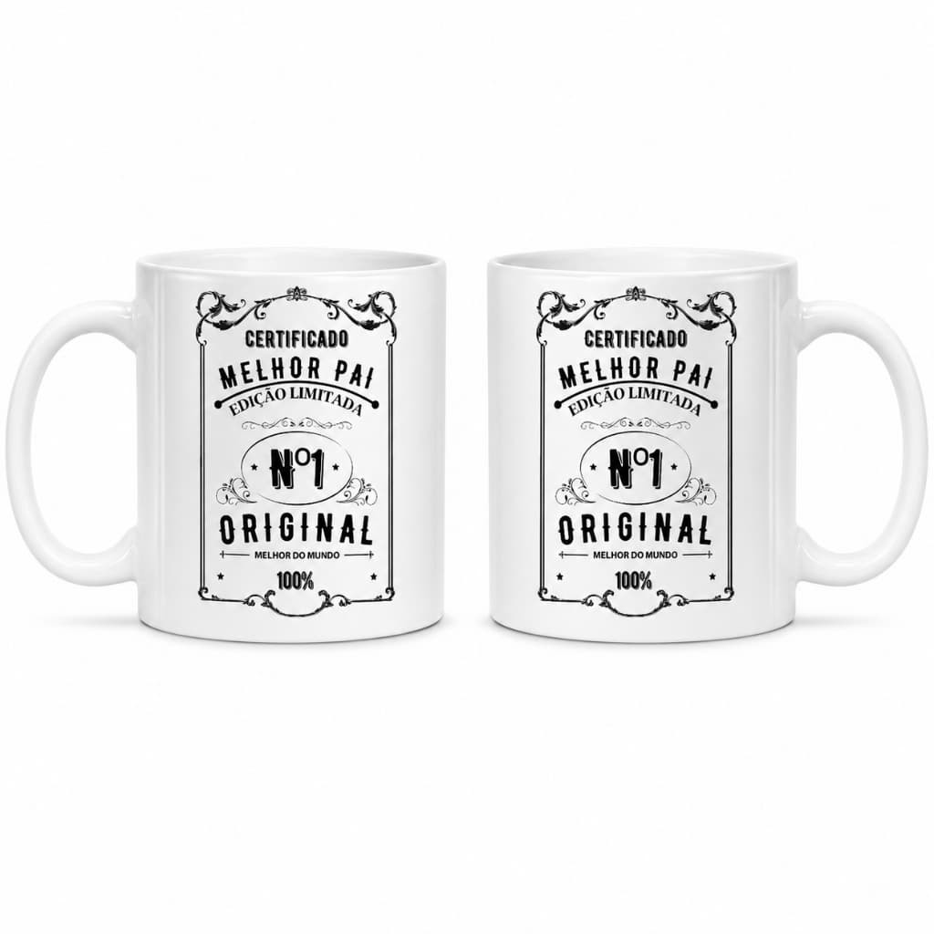 Caneca Melhor Pai do Mundo Certificado Nº1 – Presente Criativo para Dia dos Pais 325ml