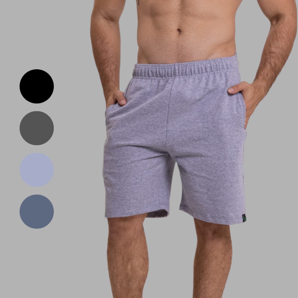 Bermudas Shorts Moletom Flanelado Masculino Elástico bolsos PMGGG Casual Academia