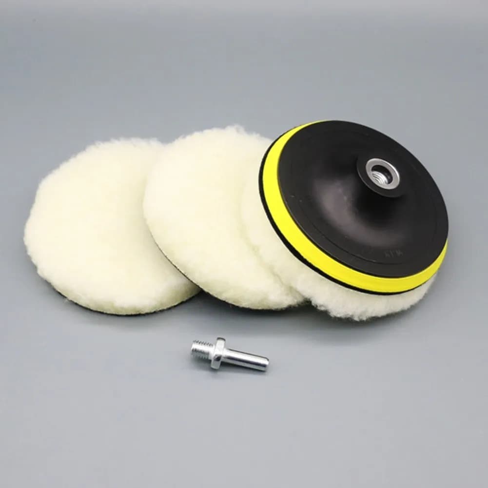 Kit 3 Boina Lã Polimento + Suporte Velcro 7 Pol Polimento Automotivo
