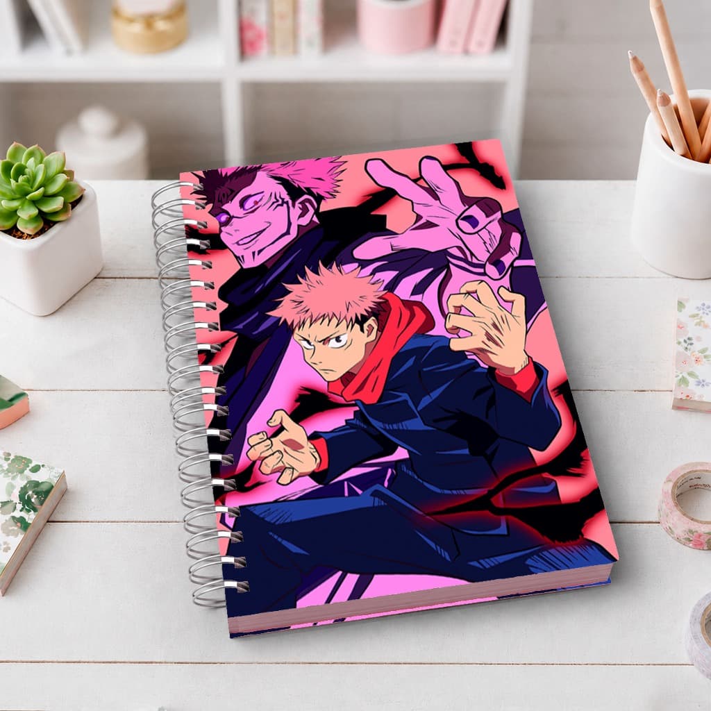 Caderno A5 Anime Jujutsu Kaisen | Capa Dura Premium | Wire-O | 80 Folhas | Ideal para Estudos