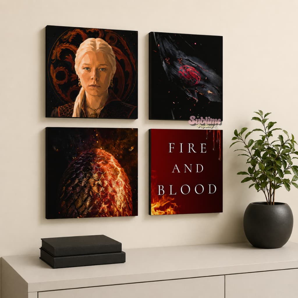 Kit Plaquinha Quadro MDF House Of Dragons Rhaenyra Targaryen Daemon Targeryen