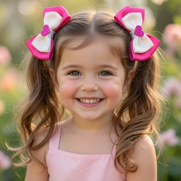 Par de Laços Minnie Rosa Infantil 8cm Boutique – Laço de Cabelo Menina com Bico de Patoj