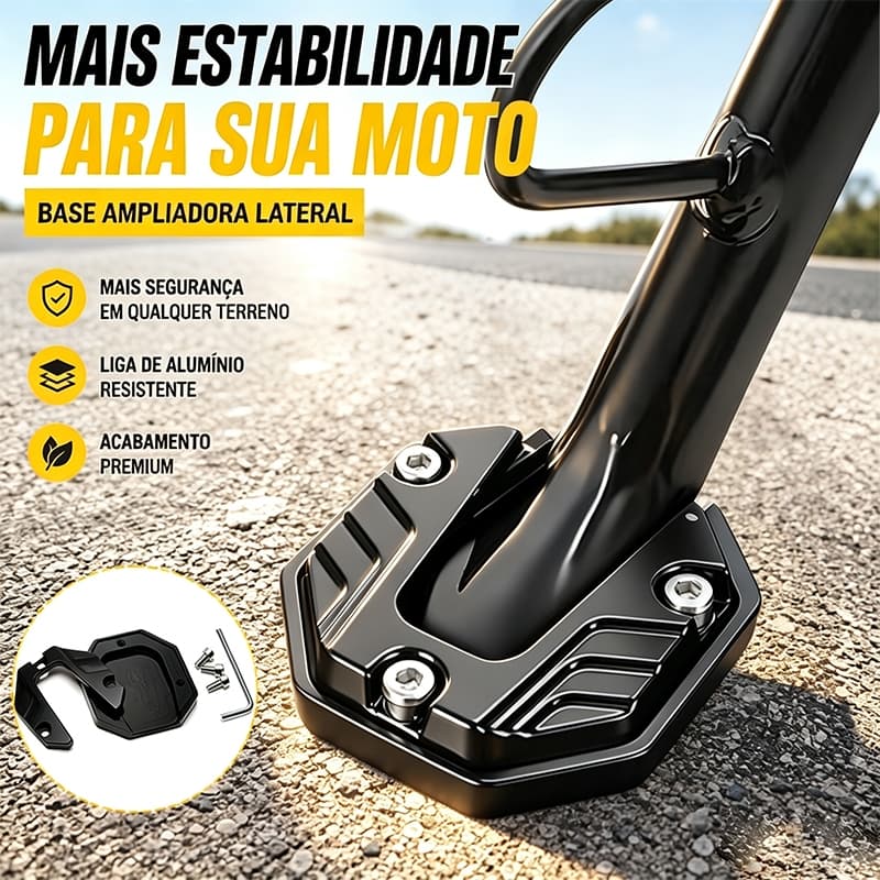 Pezinho Descanso de Moto em Alumínio, Protetor Anti-Derrapante Universal para Motocicleta