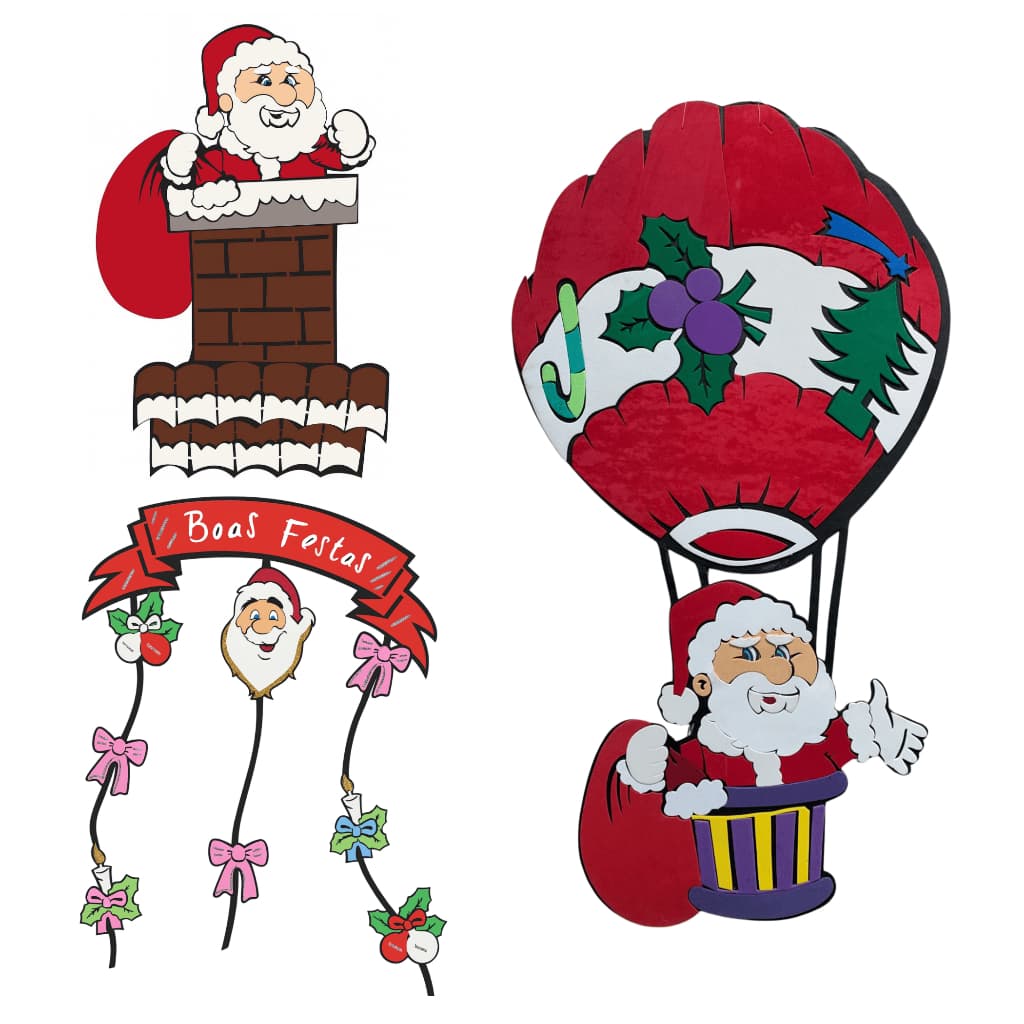 Painéis de Natal EVA Bonecos Decorativos Natalinos Leves e Duráveis