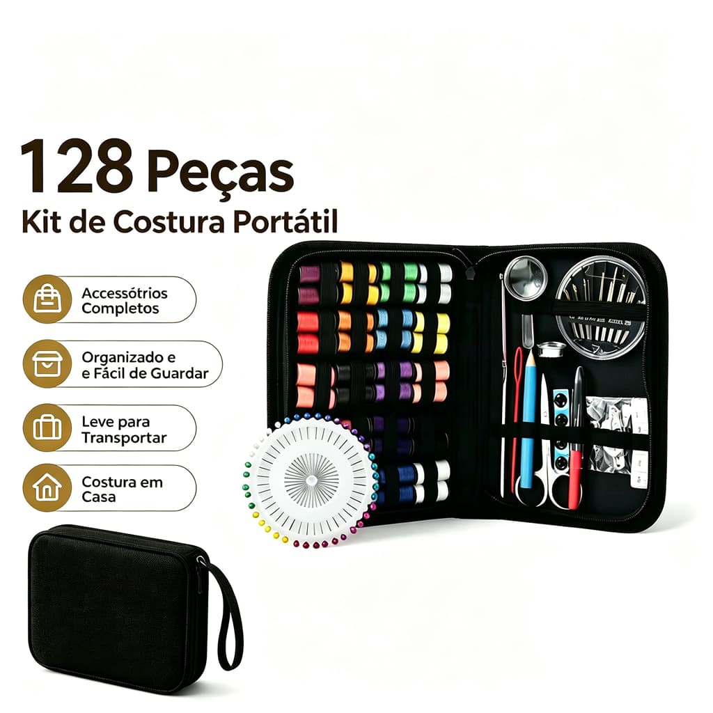 229/128pçs Kit De Costura Portátil Para Viagem Em Casa Ferramentas Profissional De Emergência