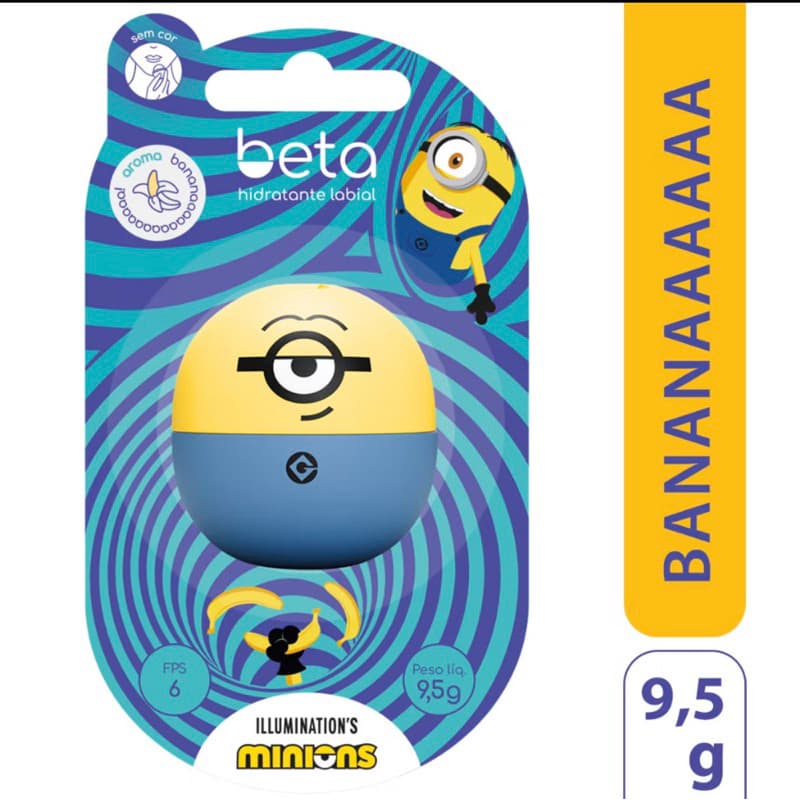 Hidratante Labial Beta Sortido Minions Aroma Banana- Edição limitada FPS6