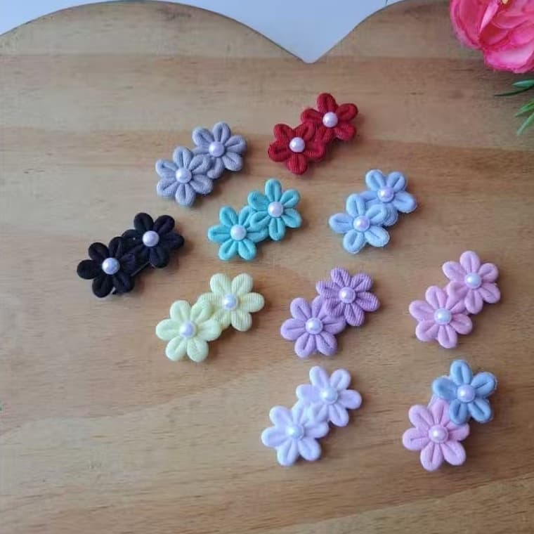 Kit Mini Florzinha Bebê   Antideslizante Velcro RN Menina Não Escorrega