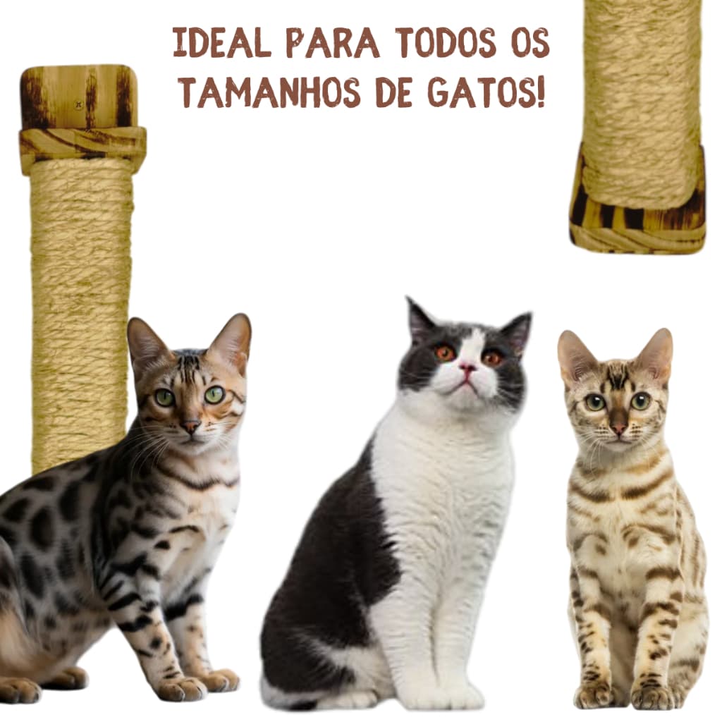Arranhador De Sisal Para Gatos Vertical 50cm Alta Qualidade