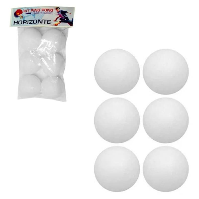 Bolinha De Ping Pong 6 Peças Branca Tênis De Mesa