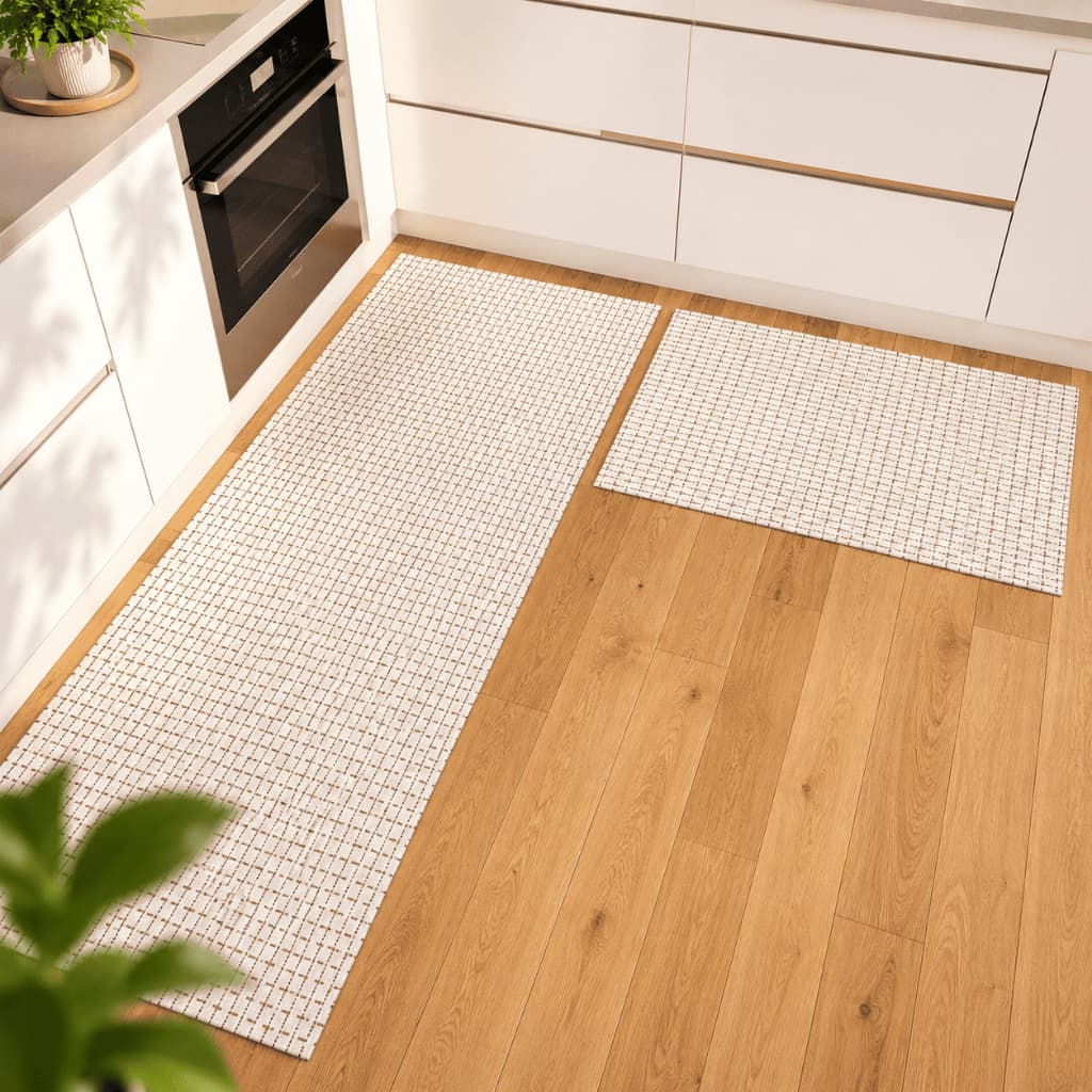 Tapete Conjunto Cozinha Jogo 2 Peças Passadeira Capacho 100% Algodão Decorativo Lavável Antiderrapante
