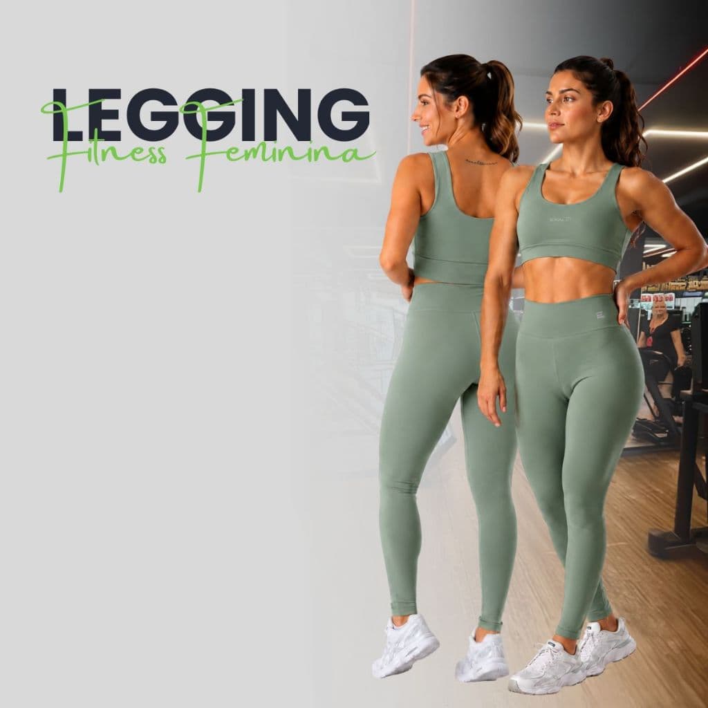 Legging Fitness Feminina Não Transparente Poliamida Cós Alto Várias Cores 1001-C1
