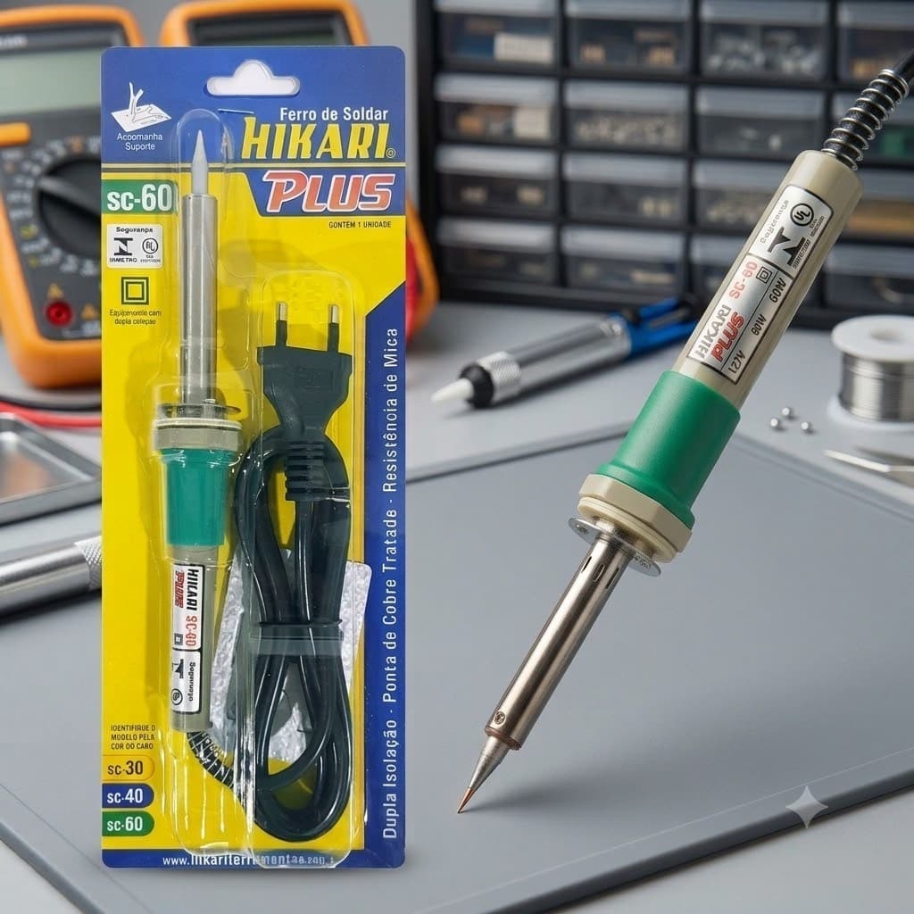 Ferro De Solda Hk Plus Hikari Profissional Sc-60 50w 220v