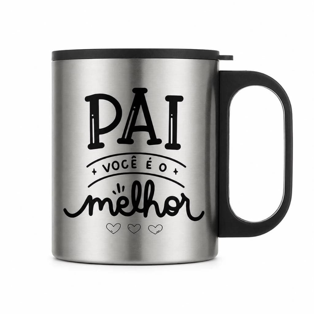 Caneca Térmica Dia dos Pais Personalizada | “Pai, Você é o Melhor” | Aço Inox 180ml | Presente Especial