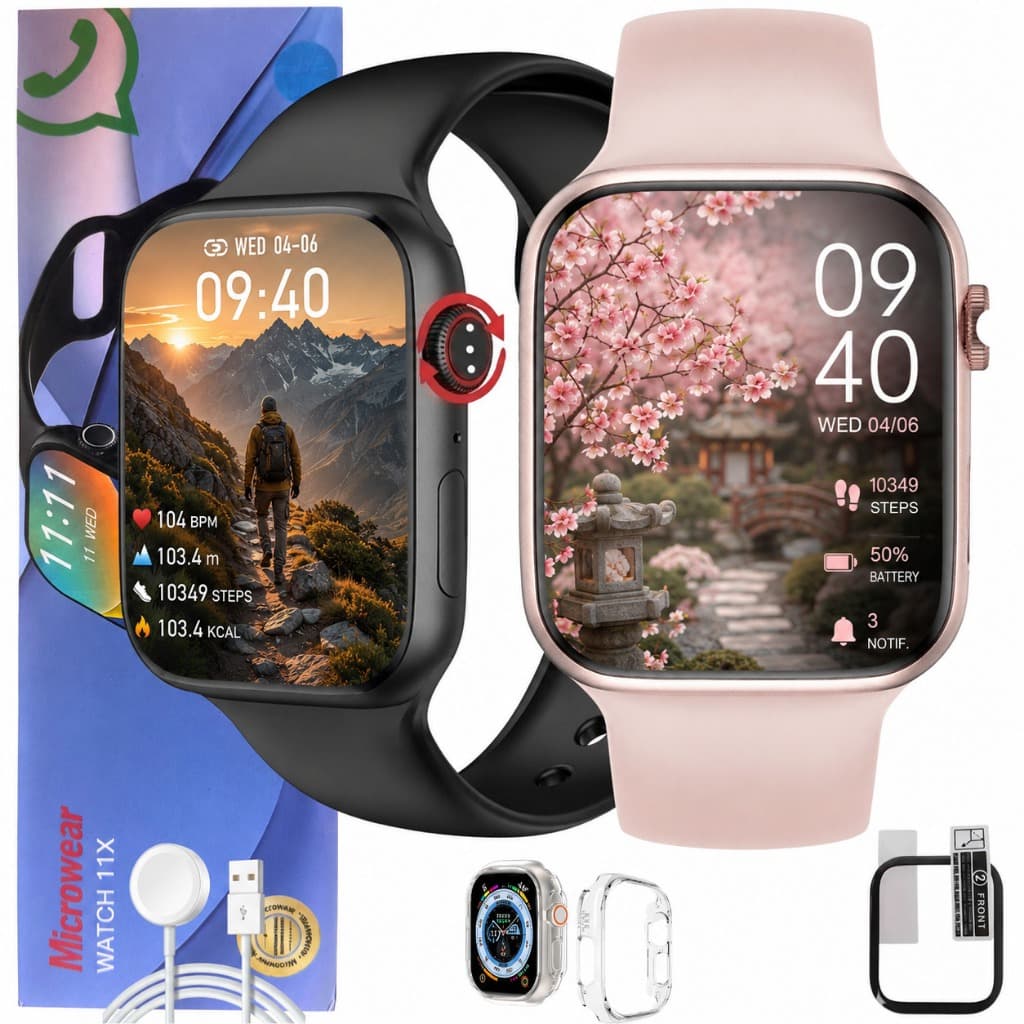 Smartwatch Microwear W11X Responde Whatss Memória 1GB Chamadas Bluetooth GPS NFC Tela Amoled 47mm Android iOS