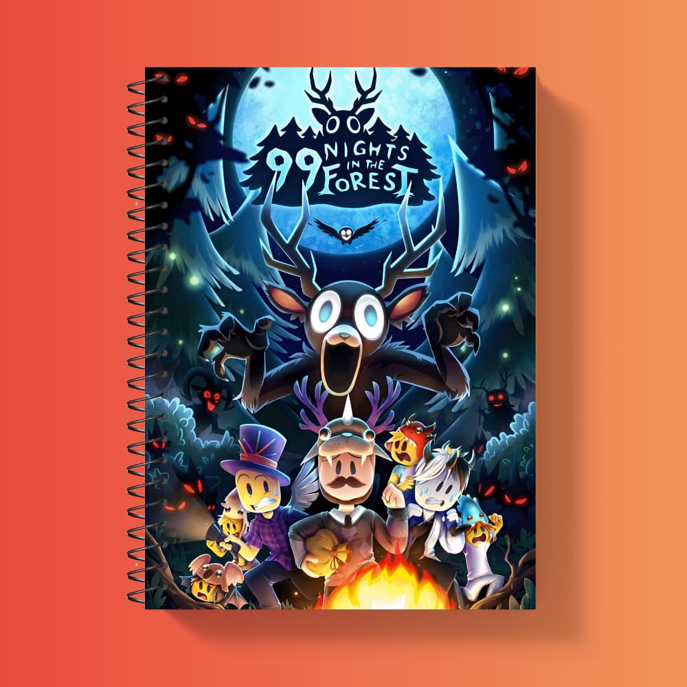 Caderno Roblox Blox Fruits 99 Noites Capa Dura Personalizado - 1, 10 e 20 matérias