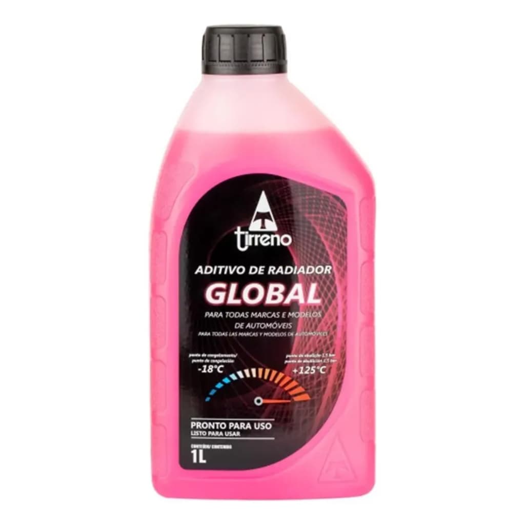 01 Aditivo Tirreno Global Pronto Uso Rosa Radiador Água Universal FLU DS 280 Fu3