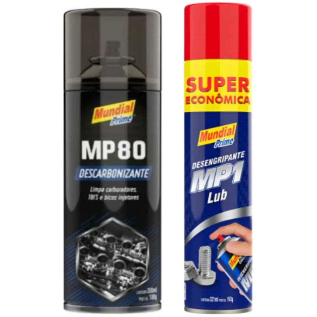 Kit Descarbonizante MP80 + Desengripante MP1 Mundial Prime Spray Original