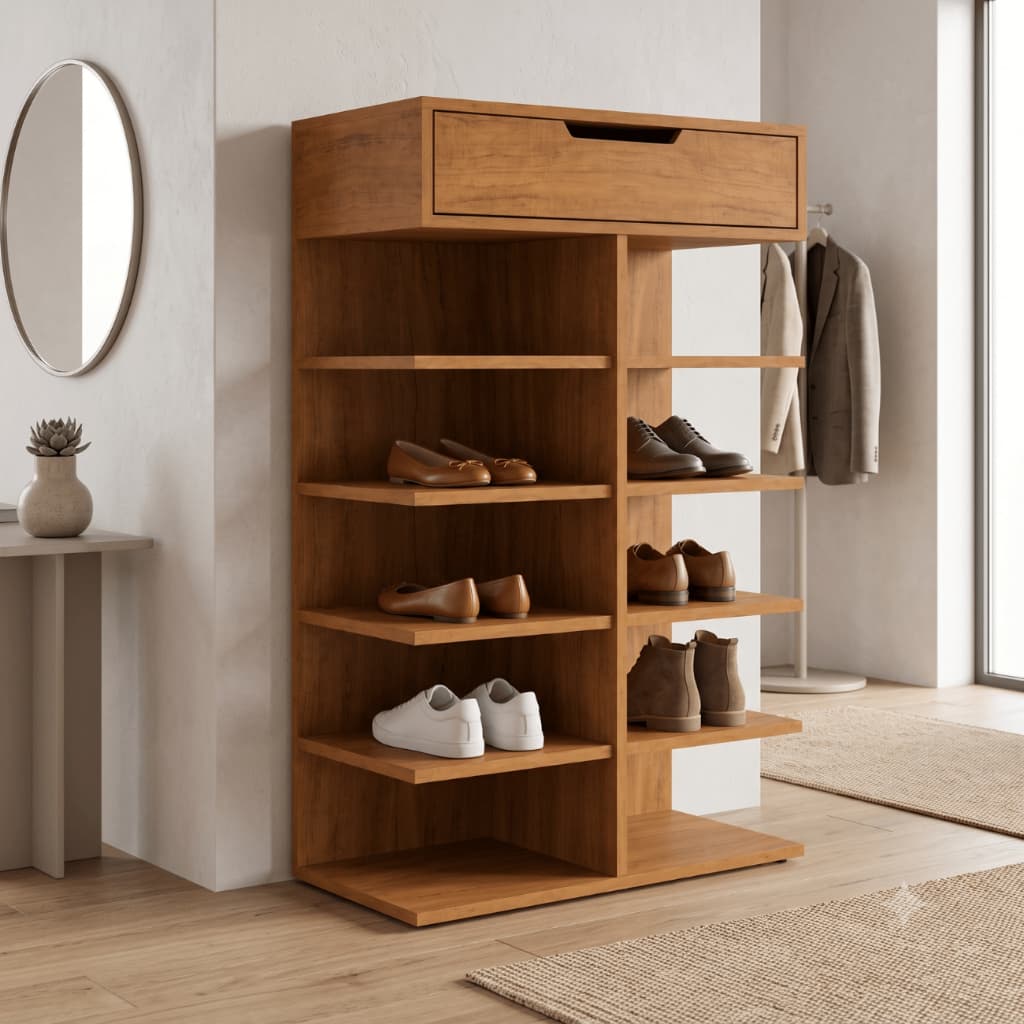 Sapateira 10 Pares Gaveta Cava Embutida Corrediça Telescópica Quarto Hall Closet Moderna Compacta