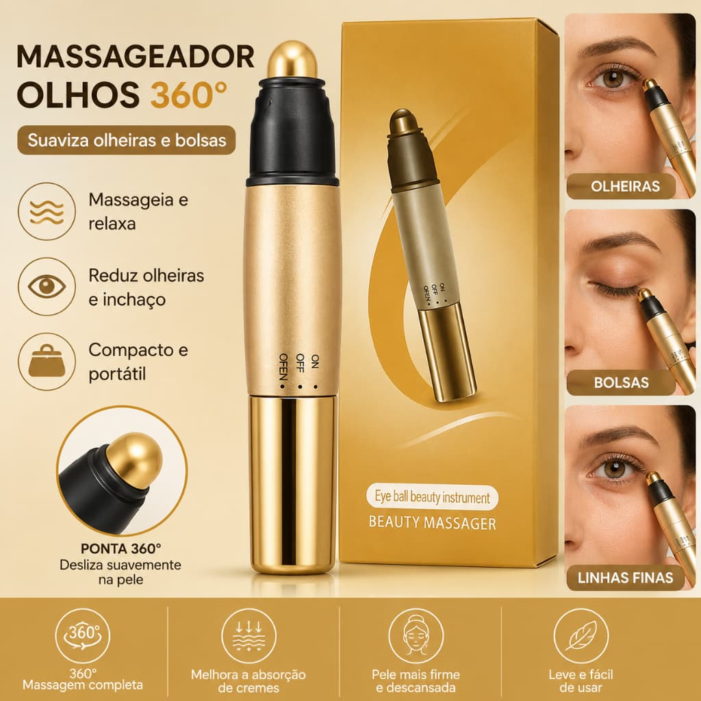 Caneta Massageadora Facial Efeito Lifting Anti-Idade E Olheiras