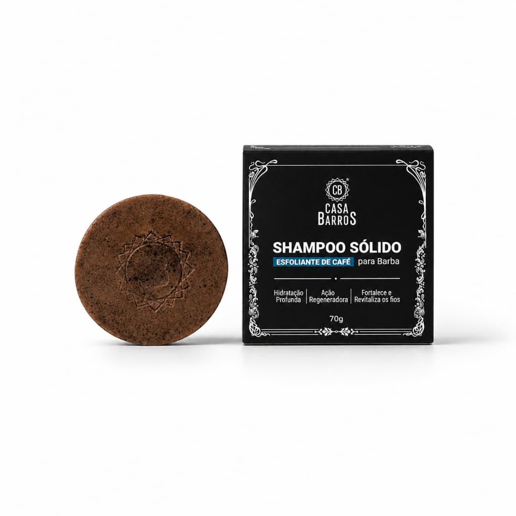 Shampoo Barba Sólido Artesanal Esfoliante Café 70g