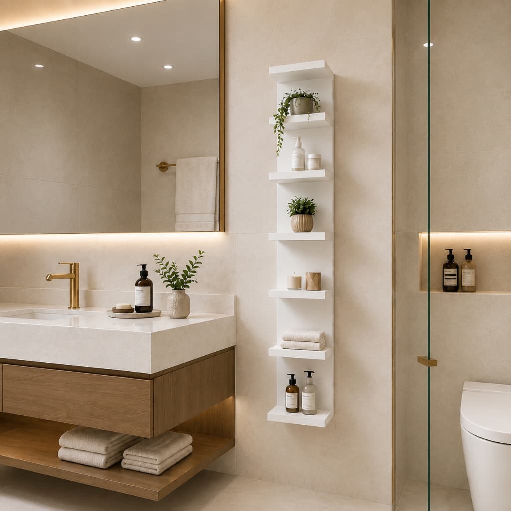 Torre De Prateleira Estante Mdf 170 e 85cm Sala Manicure Salão Banheiro Premium Luxo