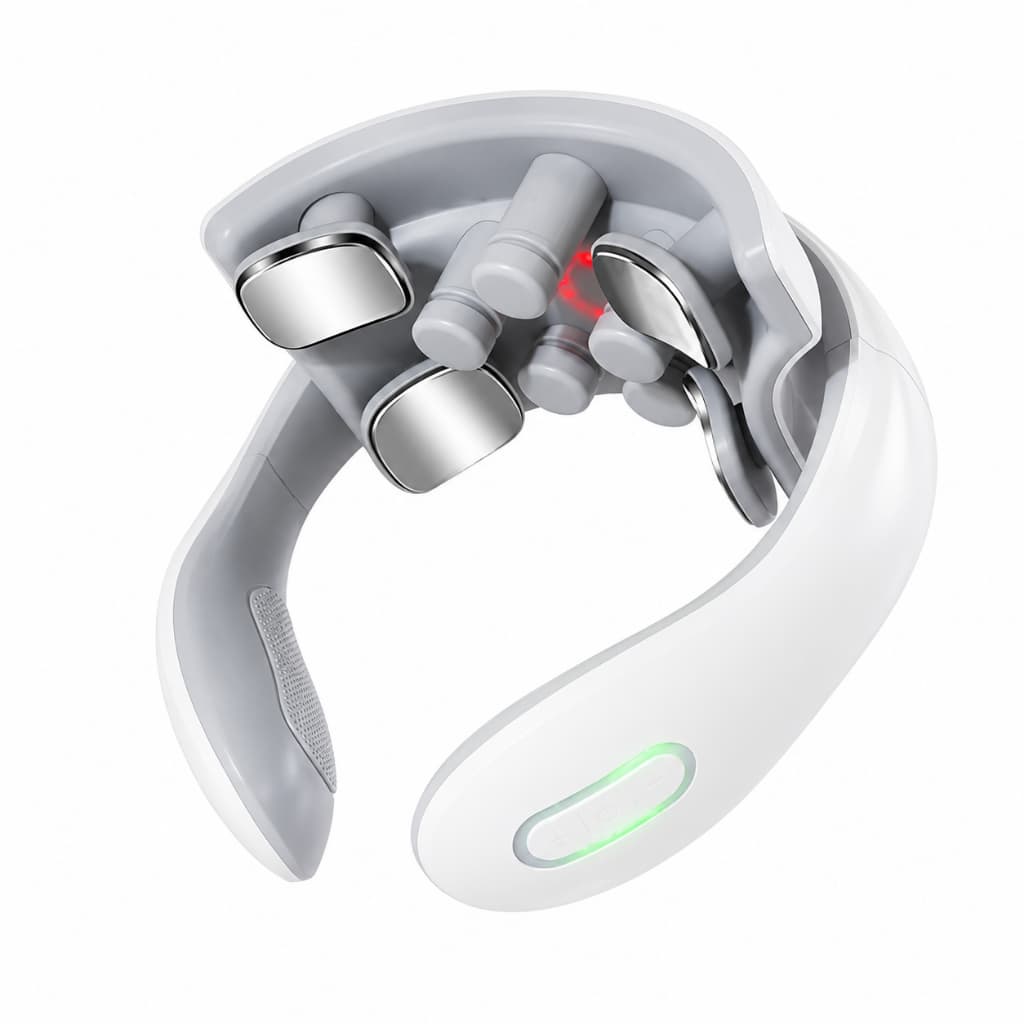 Massageador Cervical Inteligente MEMS 4D com Luz Vermelha