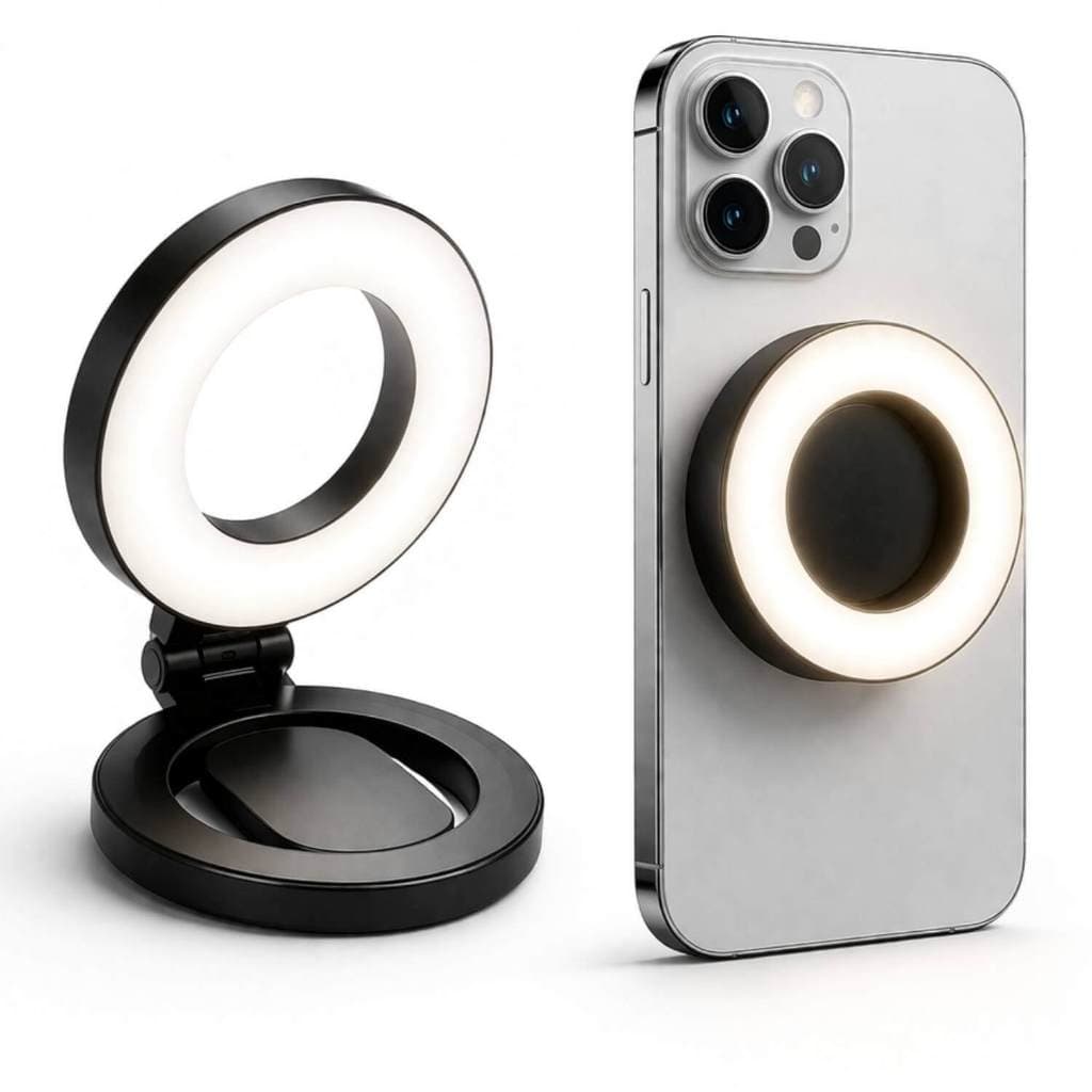 LUZ DE PREENCHIMENTO LED MAGNÉTICO PARA CELULAR: ILUMINAÇÃO PERFEITA PARA FOTOS, VÍDEOS, LIVES E CHAMADAS!