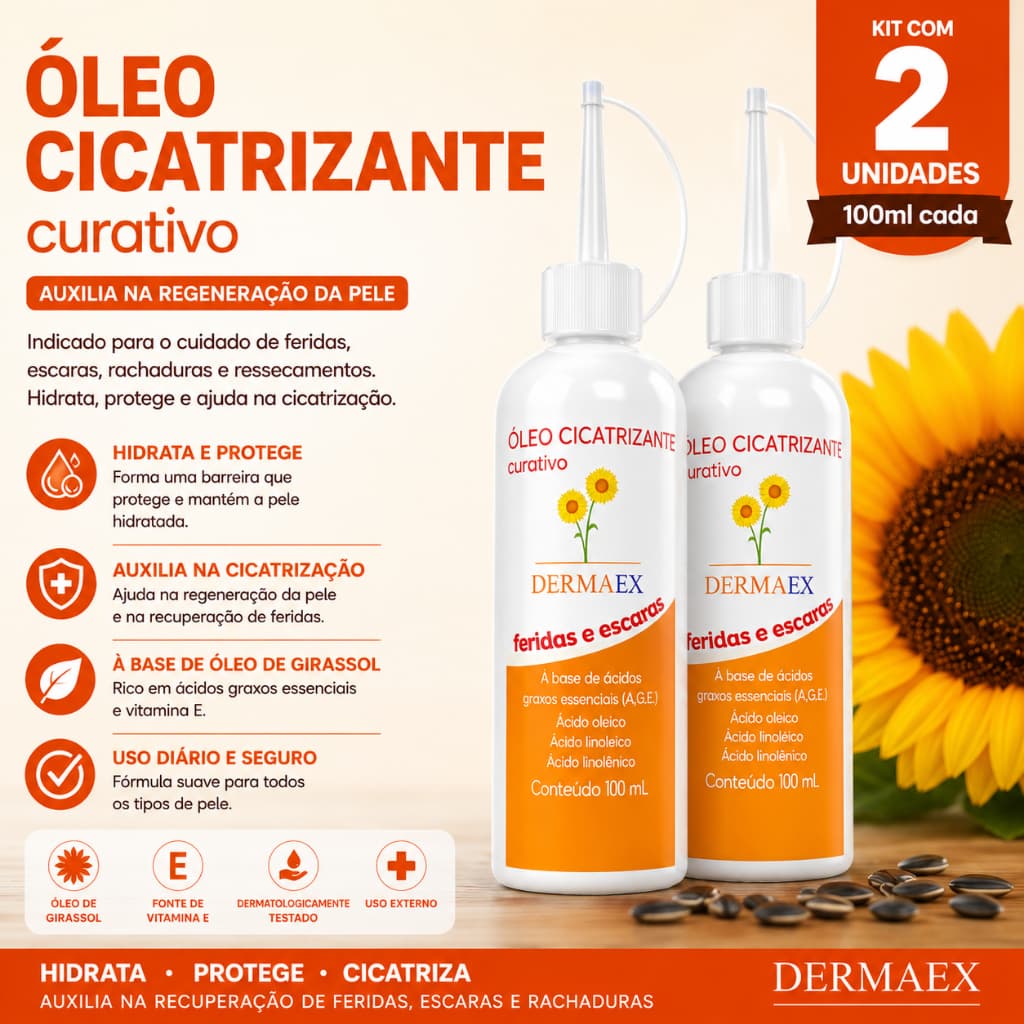 KIT C/2 Unidades - Óleo De Girassol Dermaex Age 100ml - Nutriex