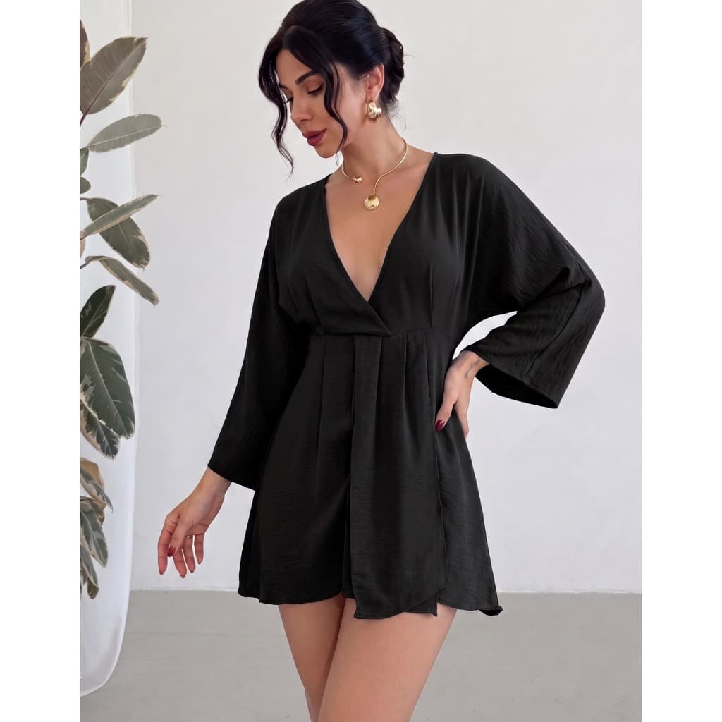 Vestido Feminino Curto Soltinho Social Manga Flare Dori