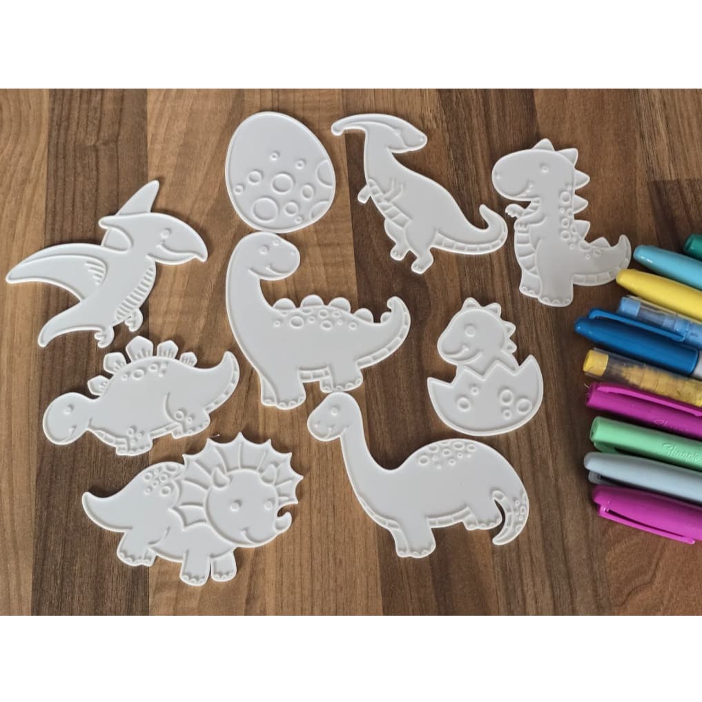 Aplique Dinossauro para Kit Festa | Base para Personalização | Kit com 10 Peças