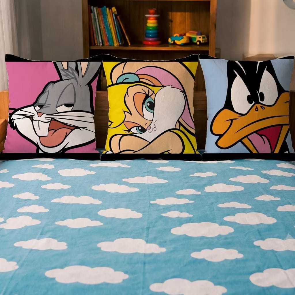 KIT 3 CAPAS PARA ALMOFADAS PERSONALIZADAS DE LUXO LUNEI TUNES MICKEY PERSONAGENS TAMANHO 40 X 40