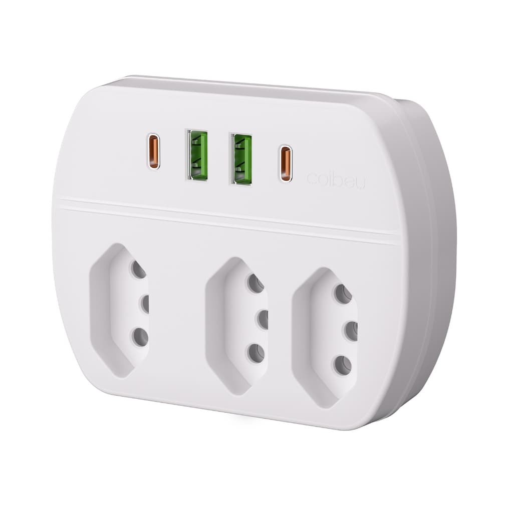 Portable Extension Connector 3 Universal Plug Fast Charger 2 Usb 2 Tipe-C Transformer Socket Converter